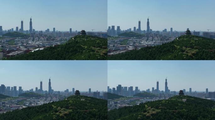 济南国金中心城市风景航拍4k