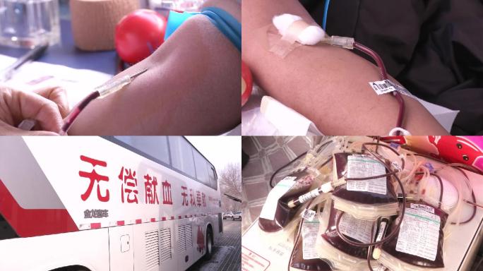 无偿献血 群众集体献血，关爱社会
