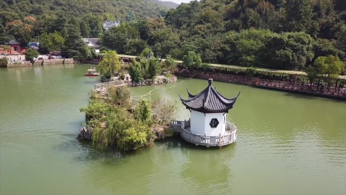 太极洞门牌亭子山水风景航拍2A004