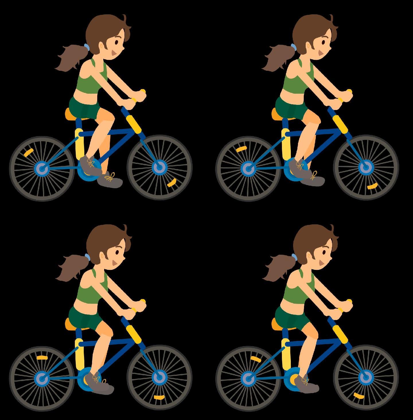 自行车 循环 MG  动画 女孩