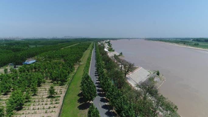 黄河济阳区沟杨段险工航拍