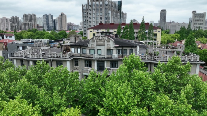 黑石公寓 上海航拍  别墅 老洋房
