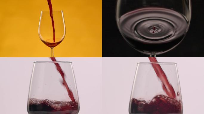 红葡萄酒 红酒倒酒 红酒创意视频灯红酒绿