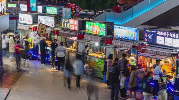 怀远天桥夜市人流延时