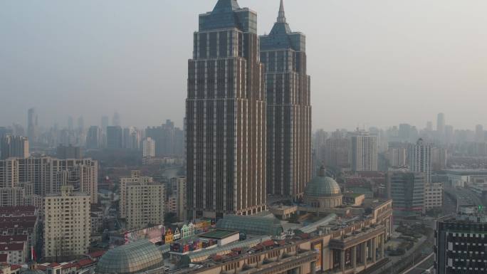 上海航拍双子大厦摄影电影片段vlog