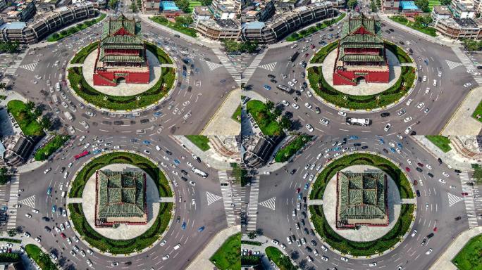 临汾鼓楼车流延时