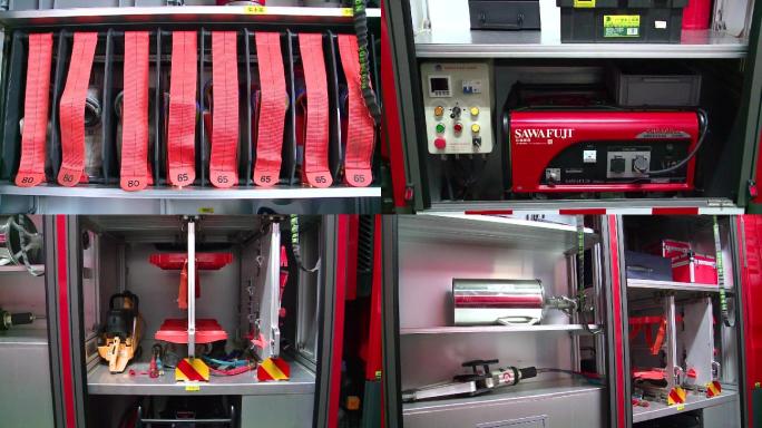 消防救援大队器材室各种消防用具