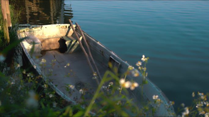 平静湖面上的小船