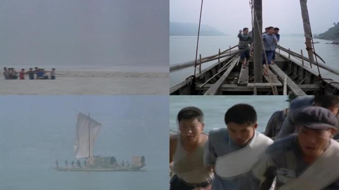 80年代的长江纤夫影像