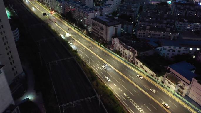 城市夜晚 道路车流