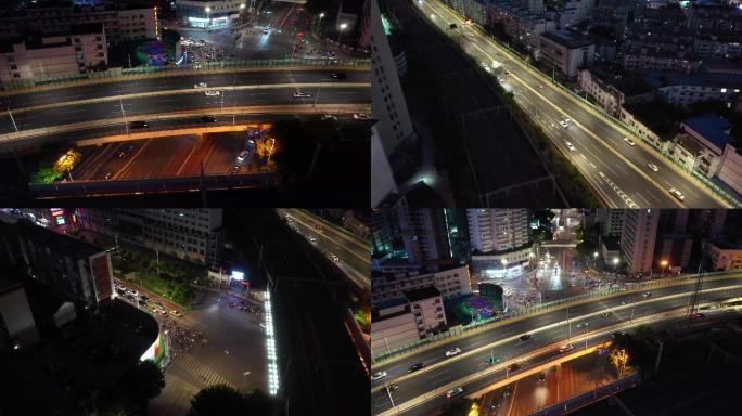 城市夜晚 道路车流