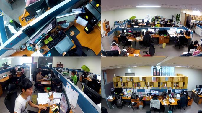 办公室 员工办公 多人办公 忙碌