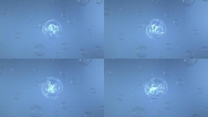水珠粒子飘动化妆品广告素材三维动画