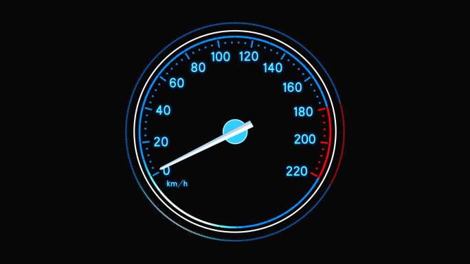 4K蓝色科技汽车速度仪表盘通道