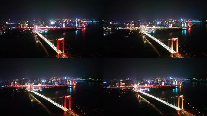【4k】航拍宜昌长江大桥夜景