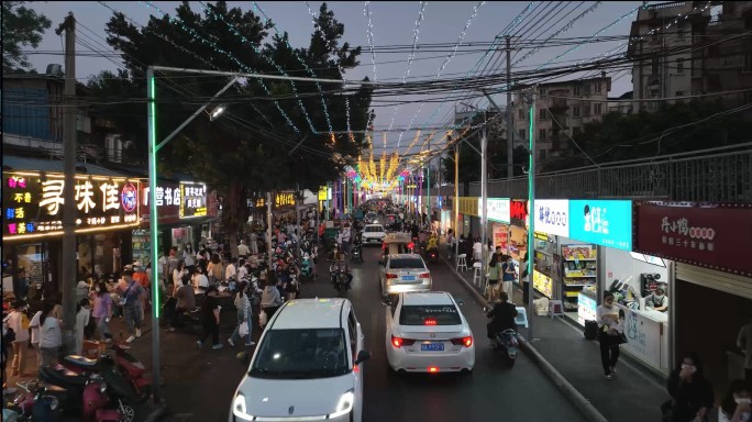 农院路夜市航拍