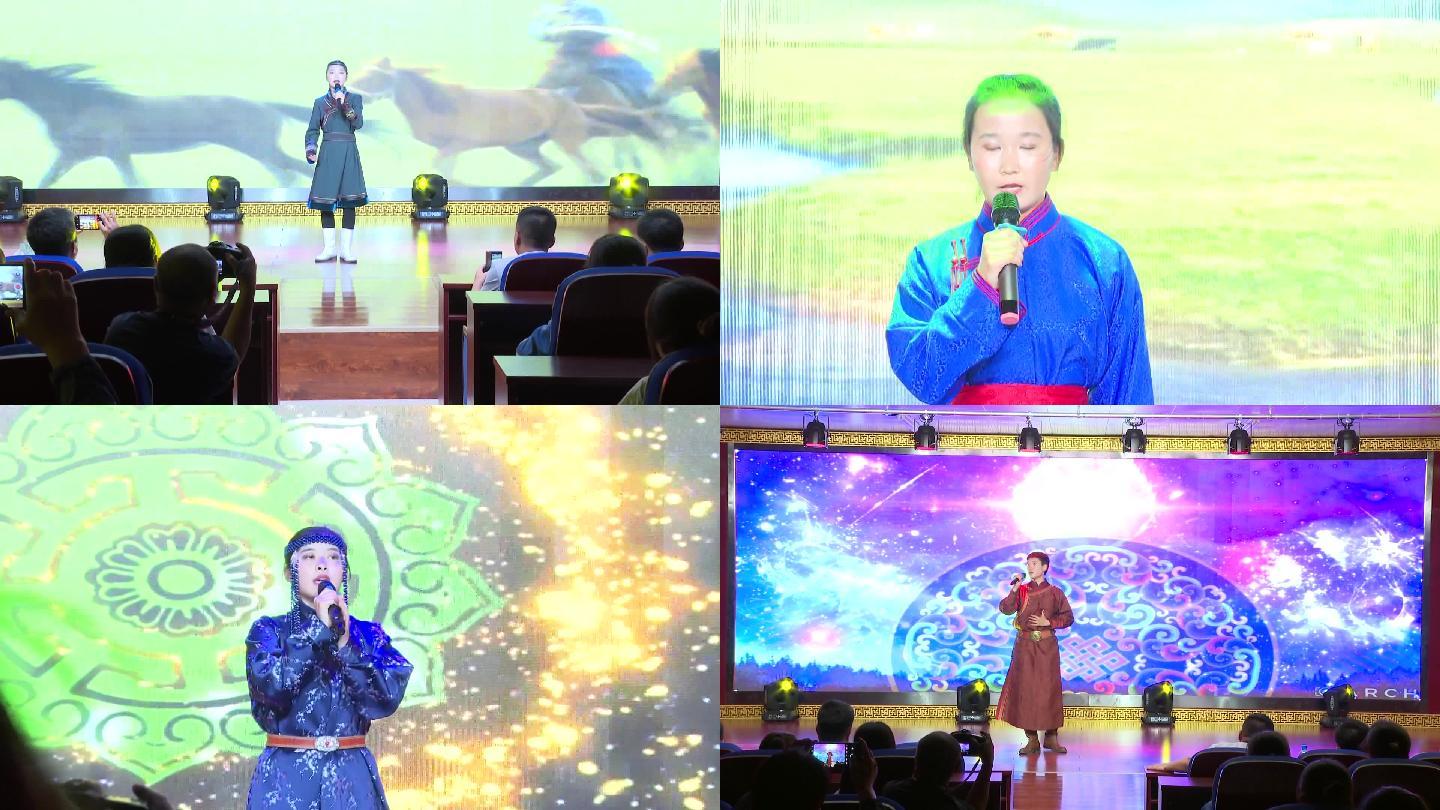 蒙古族中学礼堂文艺演出唱红歌