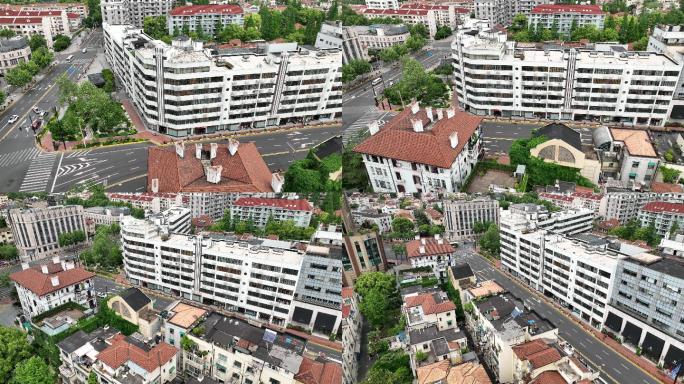 航拍上海 上方花园 淮海中路 淮海大厦