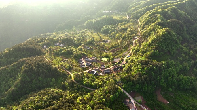 中国南方大山乡村风格航拍