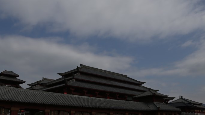 横店 秦王宫 天空流云 广角延时拍摄