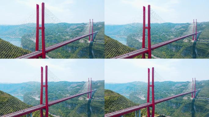 航拍中国桥梁跨河大桥高速桥梁建设贵州大桥