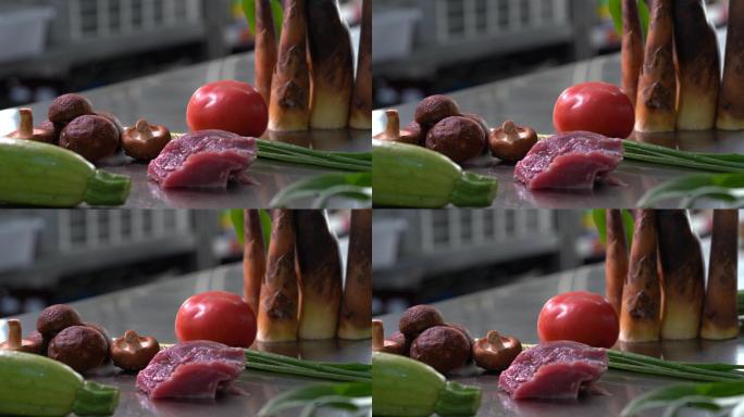 食材竹笋鲜肉西红柿番茄蘑菇南瓜