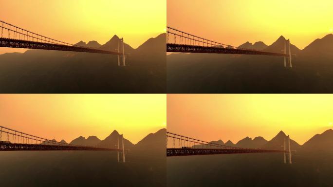 【4k航拍】贵州坝陵河大桥日落黄昏