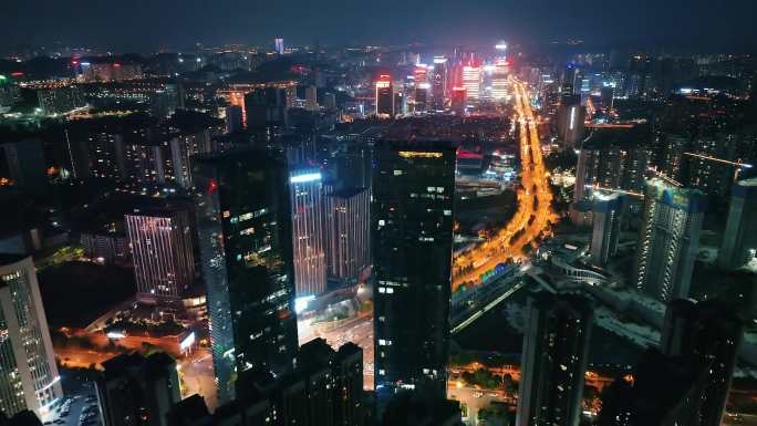 贵阳观山湖区金融城城市夜景