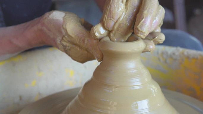 4K陶艺实拍陶器制作过程