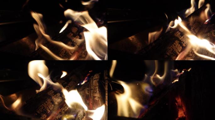 [HD]燃烧的木柴篝火