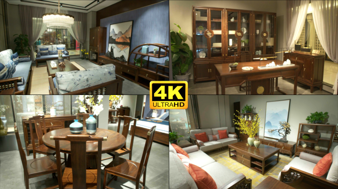 家具店卧室床品中式风格家具中式样板间