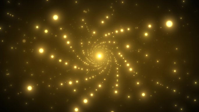 4K金色螺旋粒子隧道粒子冲屏背景无缝循环