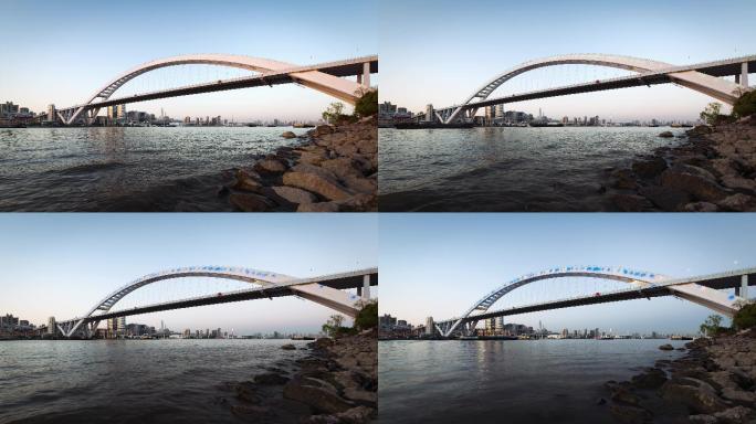 【4K】上海卢浦大桥日转夜延时