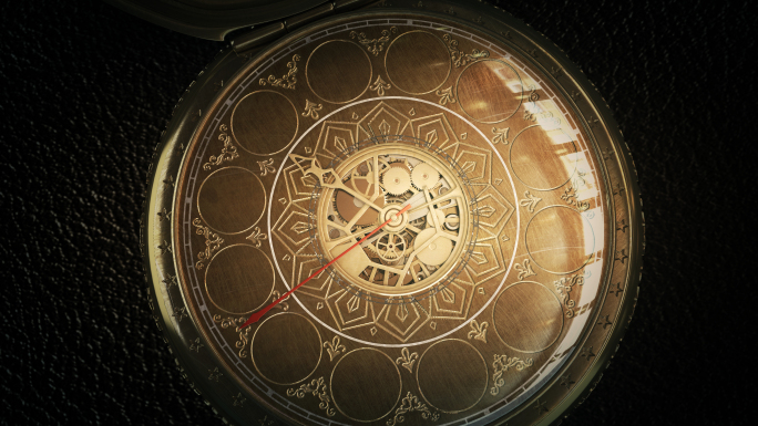 三维钟表时钟时间怀表时间齿轮发展时间时针