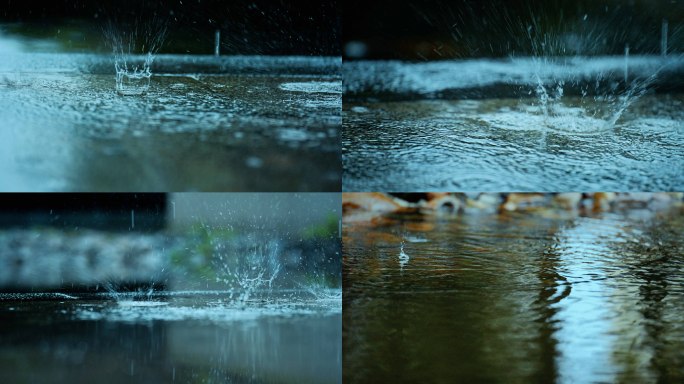 下雨视频雨水谷雨惊蛰节气清明节气雨景春雨