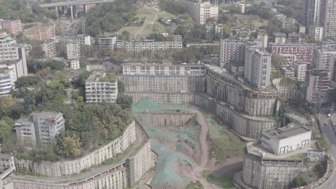 原创横移跟拍千厮门大桥轻轨穿桥震撼空镜