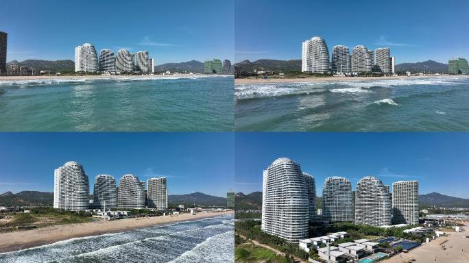 惠州双月湾海边酒店航拍
