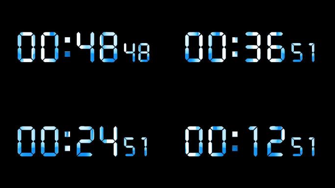 4K蓝色液晶数字倒数1分钟精确毫秒 2