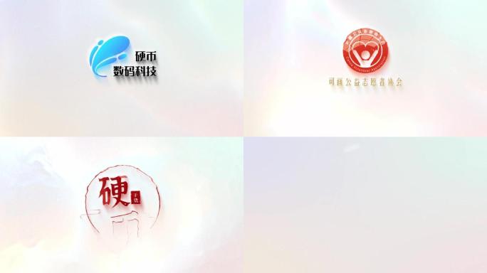 简单液体生成明亮玻璃感LOGO开场