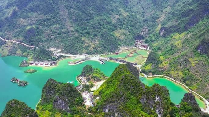 4K航拍广西百色浩坤湖风景