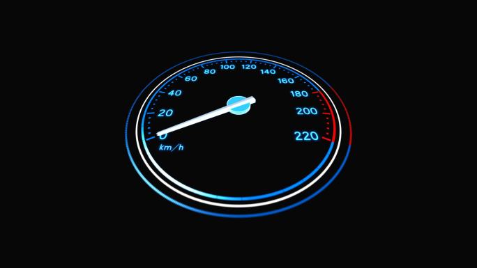 【无插件】4K蓝色科技汽车速度仪表盘2