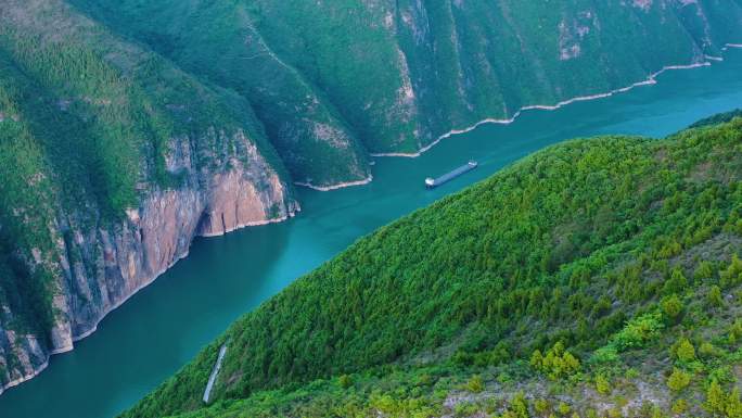 4k重庆山峡水运货轮