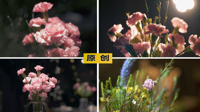 母亲节高级餐厅里的康乃馨