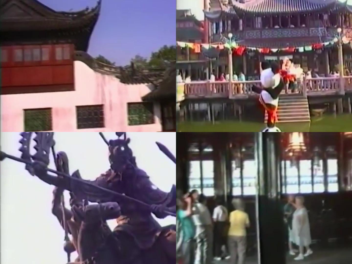 8090年代上海豫园游客人群