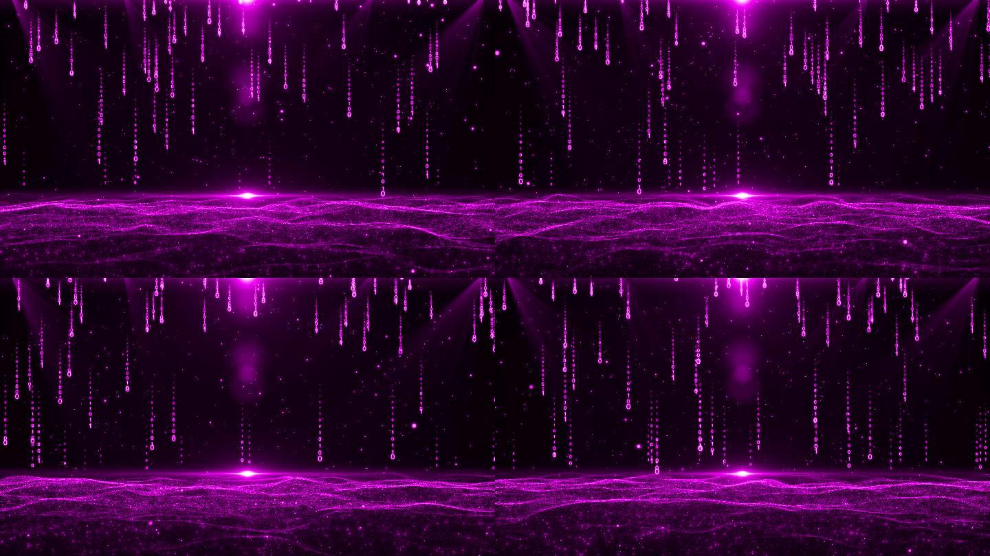 4K粉紫色科技粒子背景