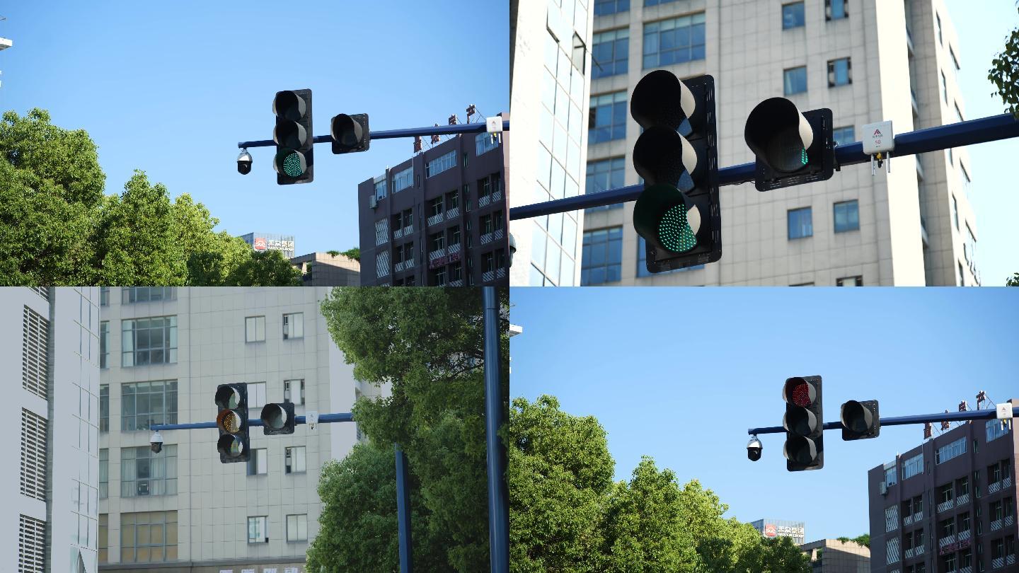 红绿灯，十字路口，交通信号灯，城市监控