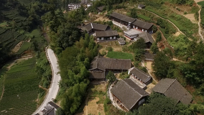 湖北山村 土家吊脚楼 土建筑 老房子