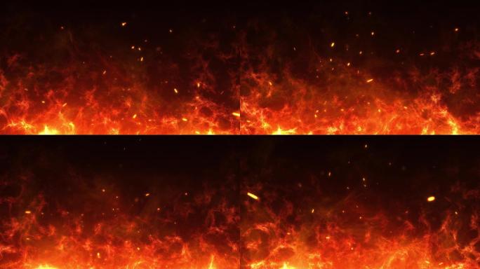 4K火焰火星粒子战争对决循环视频背景