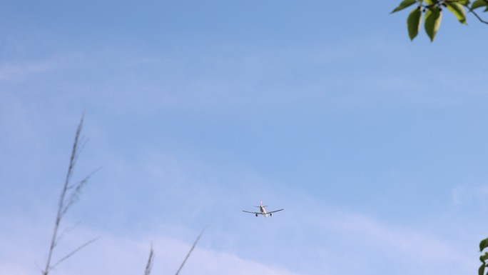 4K120航空飞机起飞蓝天白云
