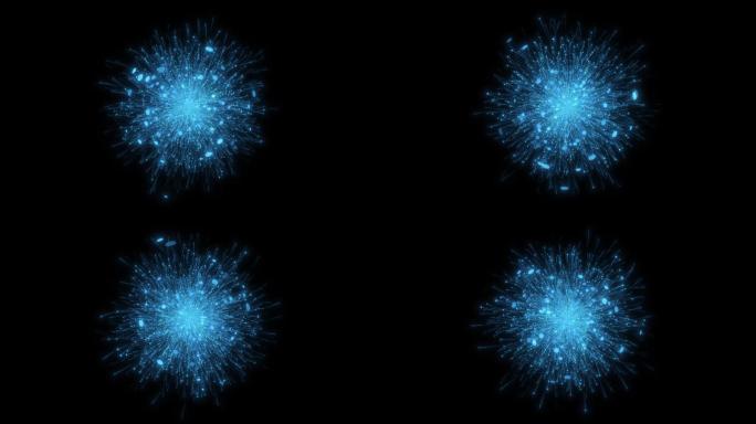 蓝色光斑粒子花